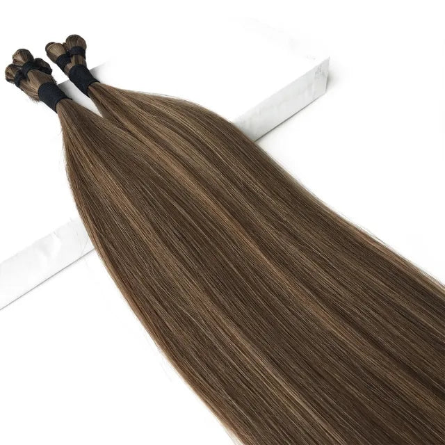 Mixed Bronde #4/12 Ultra-Thin Mini Weft Hair Extensions | Real Hair Co - REAL HAIR CO