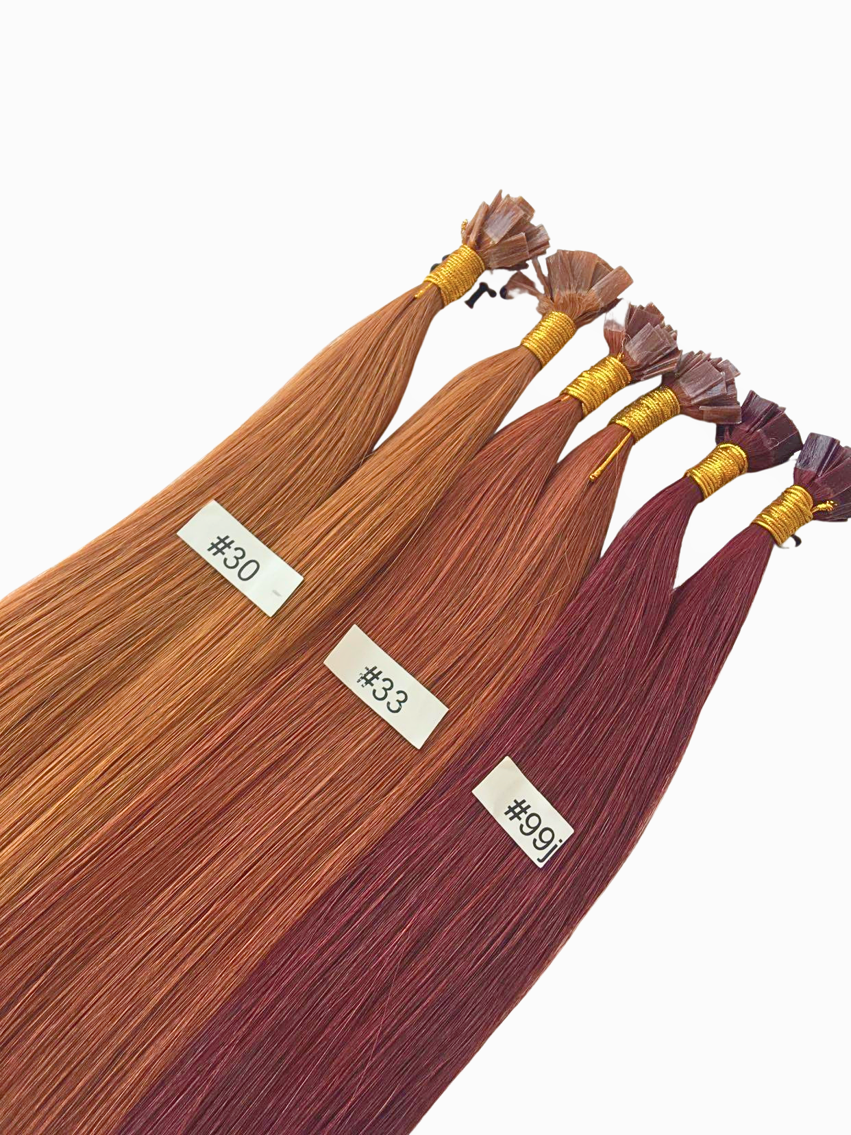 Hand Tied Weft Hair Extensions by Real Hair Co -Copper Auburn #30- 100% Remy Human Hair - REAL HAIR CO