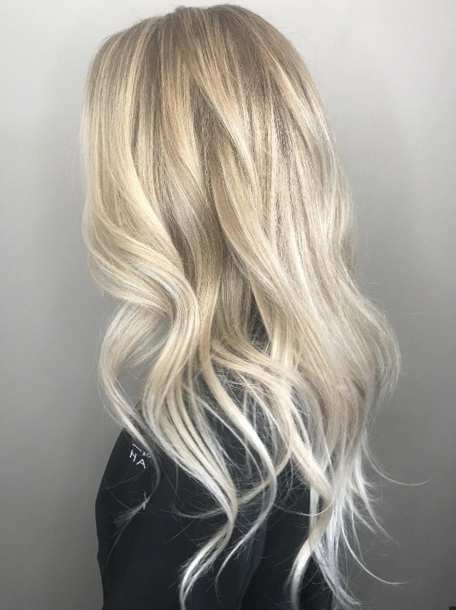 Balayage Lightest Ash Blonde  - T19-19/60 - Ultra-Thin Mini Weft Hair Extensions | Real Hair Co - REAL HAIR CO