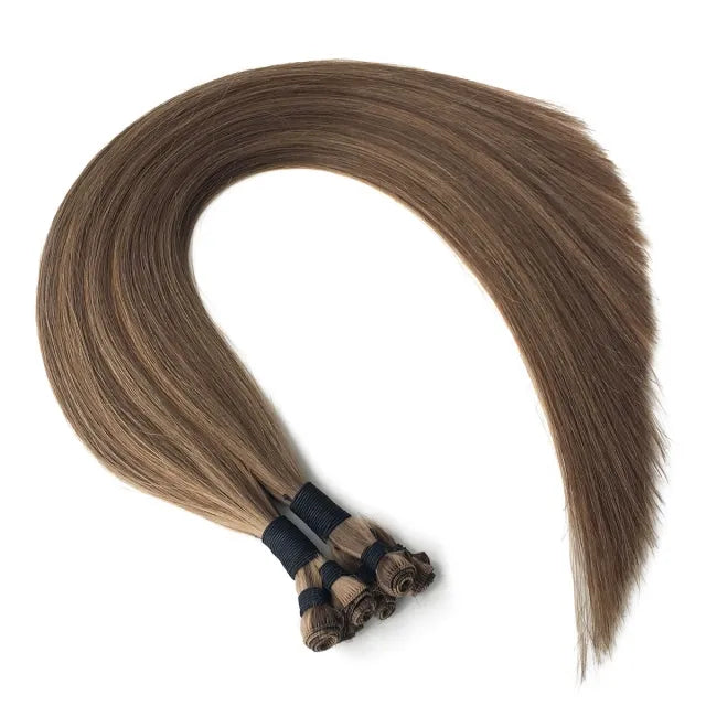 Mixed Bronde #4/12 Ultra-Thin Mini Weft Hair Extensions | Real Hair Co - REAL HAIR CO