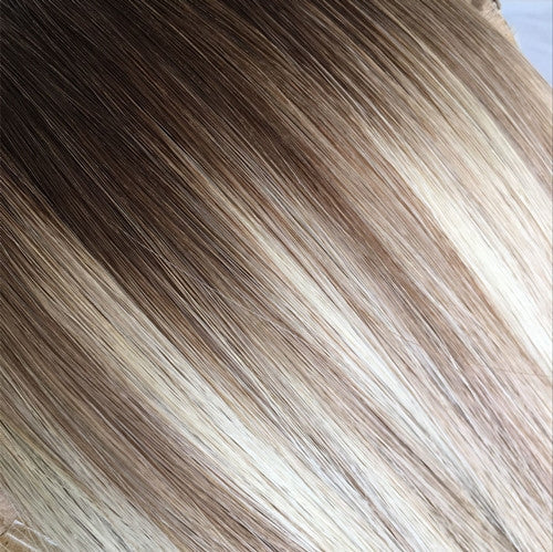 Rooted Balayage T4 - 18/60 High-Quality Nano Ring Hair Extensions | Real Hair Co - REAL HAIR CO