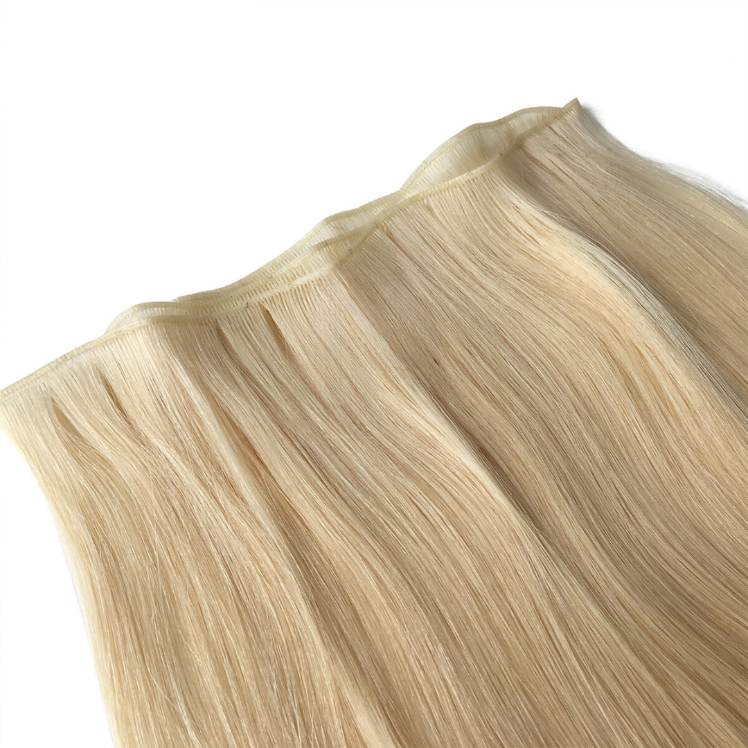 Ash medium light blonde #22 Ultra-Thin Mini Weft Hair Extensions | Real Hair Co - REAL HAIR CO