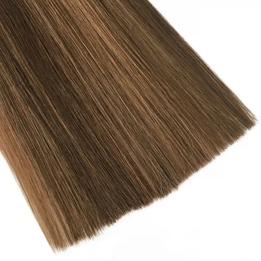 Mixed Bronde #4/12 Ultra-Thin Mini Weft Hair Extensions | Real Hair Co - REAL HAIR CO