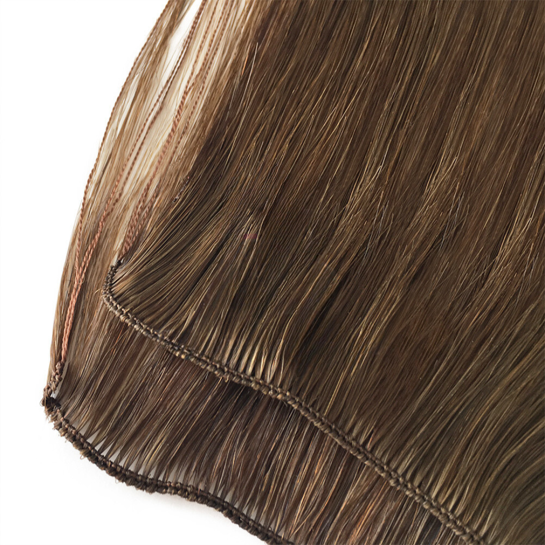 Hand Tied Weft Hair Extensions by Real Hair Co -Chestnut Brown #4 - 100% Remy Human Hair - REAL HAIR CO