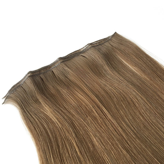 Medium Ash Brown - #8a - Ultra-Thin Mini Weft Hair Extensions | Real Hair Co - REAL HAIR CO