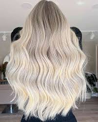 Ombre Medium Blonde Root to Platinum - T18/60 High-Quality Nano Ring Hair Extensions | Real Hair Co - REAL HAIR CO