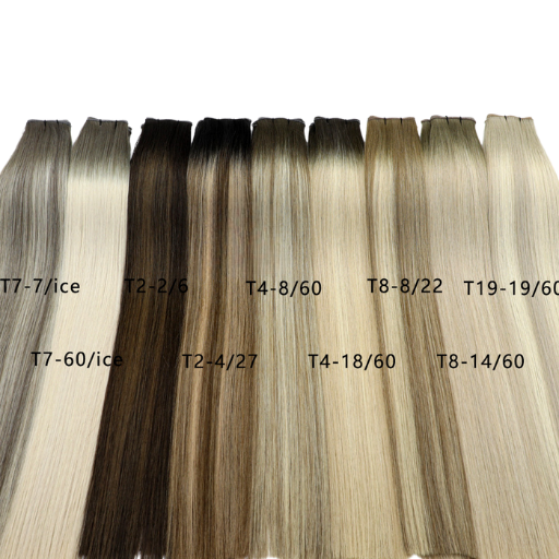 Balayage Lightest Ash Blonde  - T19-19/60 - Ultra-Thin Mini Weft Hair Extensions | Real Hair Co - REAL HAIR CO