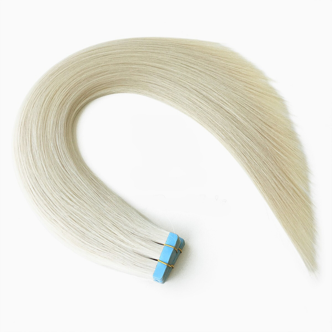 ICE and Platinum Blonde Mix #ICE/60 Premium Tape Hair Extensions – Ready to Ship | Real Hair Co