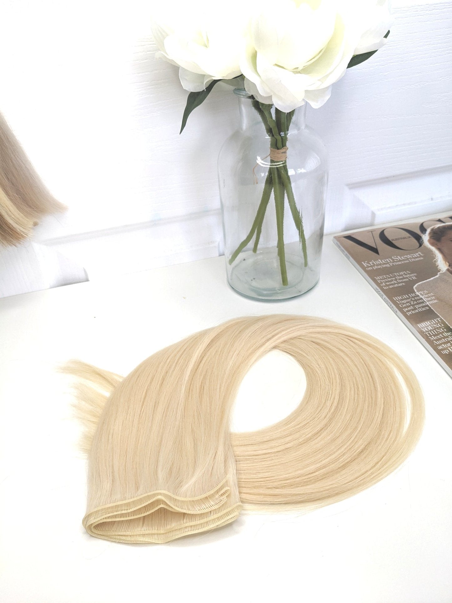 Platinum Blonde & ICE - #60 - Ultra-Thin Mini Weft Hair Extensions | Real Hair Co - REAL HAIR CO