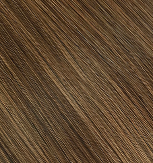 Brown and Dark Blonde Foiled Mini Weft - #P4/8 - Ultra-Thin Mini Weft Hair Extensions | Real Hair Co - REAL HAIR CO