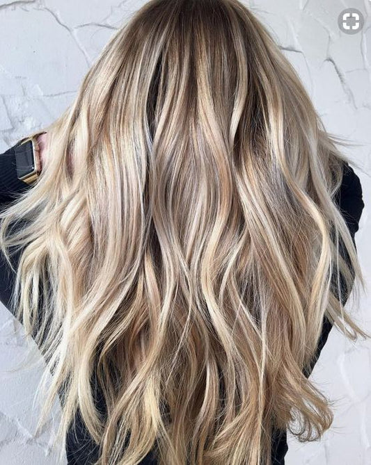 Balayage Dark Blonde Ash - T4-8/60 - High-Quality Nano Ring Hair Extensions | Real Hair Co - REAL HAIR CO