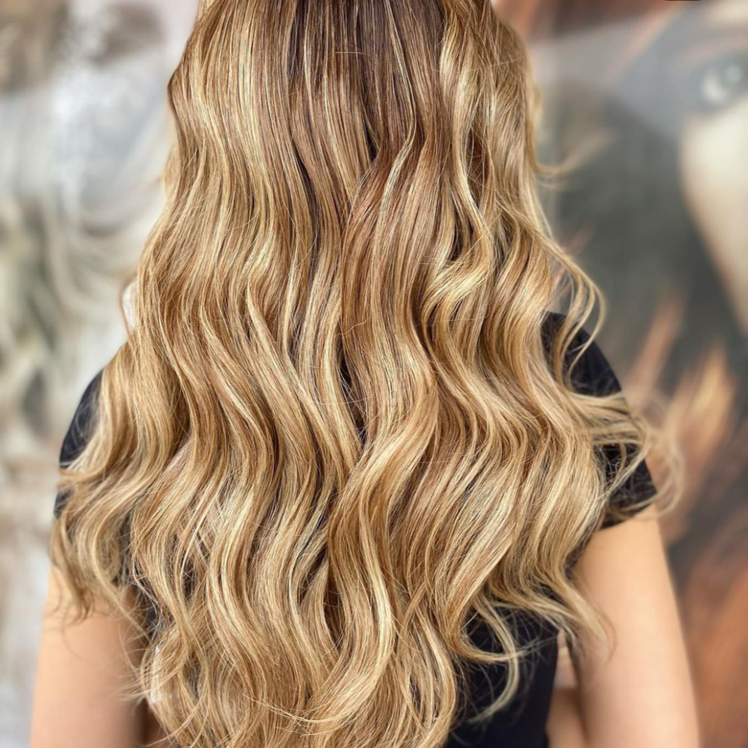 Balayage Cookies & Cream blonde T8-14/22 High-Quality Nano Ring Hair Extensions | Real Hair Co - REAL HAIR CO